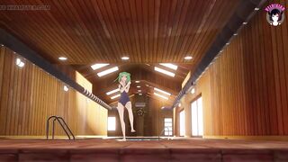 Sexy Teen In One Piece Swimsuit Dancing + Sex (3D HENTAI)