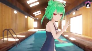 Sexy Teen In One Piece Swimsuit Dancing + Sex (3D HENTAI)