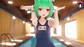 Sexy Teen In One Piece Swimsuit Dancing + Sex (3D HENTAI)