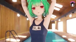 Sexy Teen In One Piece Swimsuit Dancing + Sex (3D HENTAI)