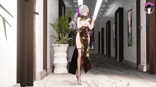 Tara - Girl In Sexy Chinese Dress Dancing + Sex Multiple Poses (3D HENTAI)