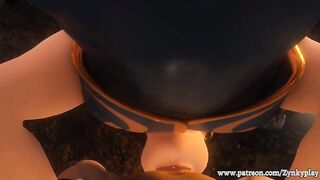 Chun Li of fortnite suck big cock whit deepthroat and squirt cum in her mouth