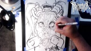 When She Manages to Fit Your Cock & Balls in Her Mouth at The Same Time - Cumshot Drawing Timelapse