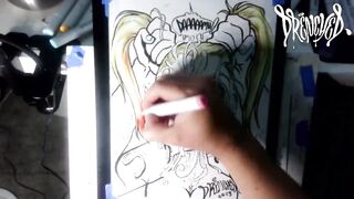 When She Manages to Fit Your Cock & Balls in Her Mouth at The Same Time - Cumshot Drawing Timelapse
