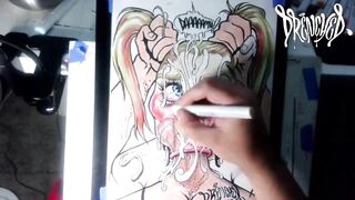 When She Manages to Fit Your Cock & Balls in Her Mouth at The Same Time - Cumshot Drawing Timelapse