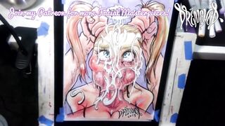When She Manages to Fit Your Cock & Balls in Her Mouth at The Same Time - Cumshot Drawing Timelapse