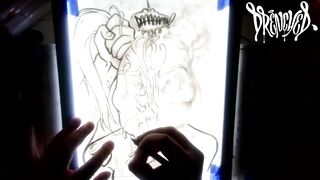 When She Manages to Fit Your Cock & Balls in Her Mouth at The Same Time - Cumshot Drawing Timelapse