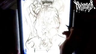 When She Manages to Fit Your Cock & Balls in Her Mouth at The Same Time - Cumshot Drawing Timelapse