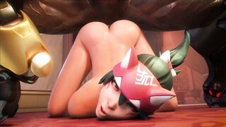 Qoc Hot hard anal sex intense penetration tasty hot ass swallowing big cock cum inside anal creampie intense hard sex