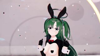 R-18 Blue Archive Yuuka - Teddy Bear - xButterflysMMD - Dark Green Hair Color Edit Smixix