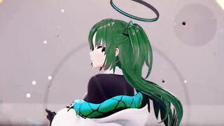 R-18 Blue Archive Yuuka - Teddy Bear - xButterflysMMD - Dark Green Hair Color Edit Smixix