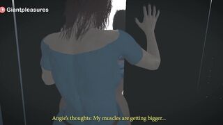 Futa Succubus Expands Woman's Breast Who is Stuck in The Elevator