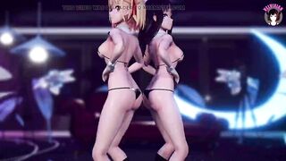 2 Cute Teens Dancing In Sexy Swimsuit + Gradual Undressing (3D HENTAI)