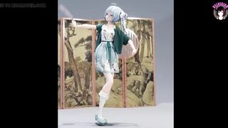 Sheng - Cute Asian Dance + Gradual Undressing (3D HENTAI)