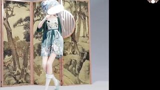 Sheng - Cute Asian Dance + Gradual Undressing (3D HENTAI)