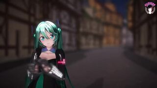 Cute Miku Dancing In Black Dress + Gradual Undressing (3D HENTAI)