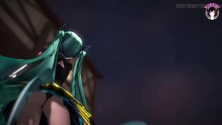 Cute Miku Dancing In Black Dress + Gradual Undressing (3D HENTAI)