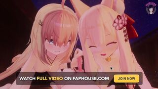 Threesome Sexy Handjob + Nipple Licking