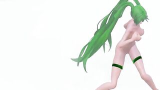 muscle body Miku Catch the Wave - lalamie - Green Hair Color Edit Smixix