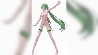 muscle body Miku Catch the Wave - lalamie - Green Hair Color Edit Smixix