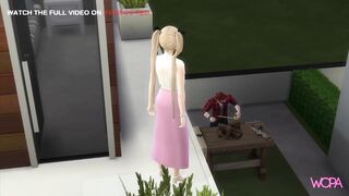 LITTLE BLONDE CHATTING HUSBAND WITH RED HEADED LUMBERS NEIGHBORHOOD