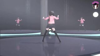 Cute Teen Dancing In Skirt And Stockings + Gradual Undressing (3D HENTAI)