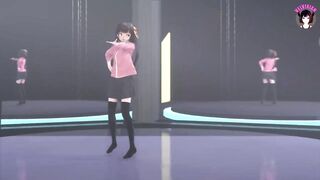 Cute Teen Dancing In Skirt And Stockings + Gradual Undressing (3D HENTAI)