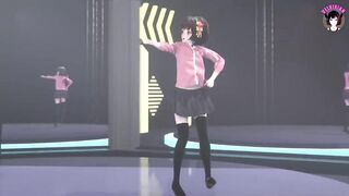 Cute Teen Dancing In Skirt And Stockings + Gradual Undressing (3D HENTAI)