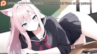 [ASMR Audio & Video] Catgirl Student needs help studying she repays you!