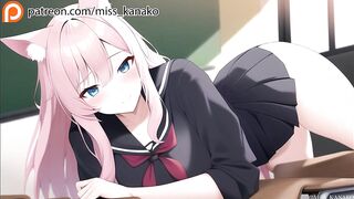 [ASMR Audio & Video] Catgirl Student needs help studying she repays you!