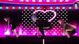 Sexy 3 Teens Dancing In Dress + Gradual Undressing (3D HENTAI)