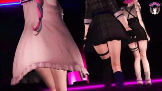 Sexy 3 Teens Dancing In Dress + Gradual Undressing (3D HENTAI)