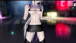 Haku Dancing In Sexy Short Skirt + Gradual Undressing (3D HENTAI)
