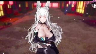 Azren Shinano - Thick Fox Girl Sexy Dance + Gradual Undressing (3D HENTAI)