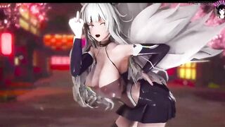 Azren Shinano - Thick Fox Girl Sexy Dance + Gradual Undressing (3D HENTAI)
