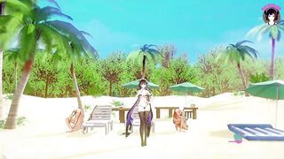 Plummy - Sexy Dance On The Beach + Sex (3D HENTAI)