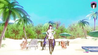 Plummy - Sexy Dance On The Beach + Sex (3D HENTAI)