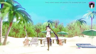 Plummy - Sexy Dance On The Beach + Sex (3D HENTAI)