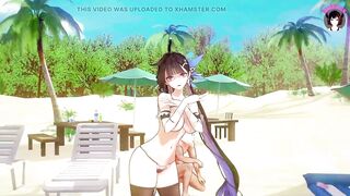 Plummy - Sexy Dance On The Beach + Sex (3D HENTAI)