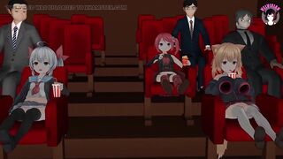 Fingering Teens Pussy Using Invisible Suit In The Cinema (3D HENTAI)