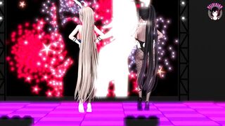 Asuna x Karin Dancing - Sexy Bunny Suit With Pantyhose (3D HENTAI)