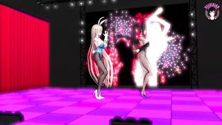 Asuna x Karin Dancing - Sexy Bunny Suit With Pantyhose (3D HENTAI)