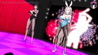 Asuna x Karin Dancing - Sexy Bunny Suit With Pantyhose (3D HENTAI)