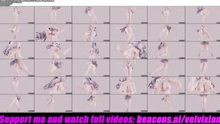 THICK Haku Hot Dance In Sexy White Lingerie - Pussy Angle (3D HENTAI)