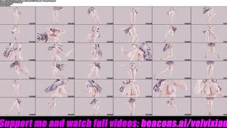 THICK Haku Hot Dance In Sexy White Lingerie - Pussy Angle (3D HENTAI)