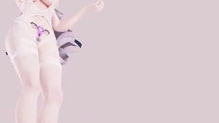THICK Haku Hot Dance In Sexy White Lingerie - Pussy Angle (3D HENTAI)