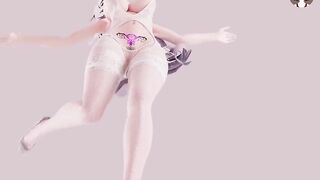 THICK Haku Hot Dance In Sexy White Lingerie - Pussy Angle (3D HENTAI)
