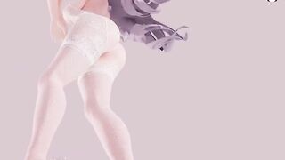 THICK Haku Hot Dance In Sexy White Lingerie - Pussy Angle (3D HENTAI)