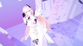 Durandal Honkai Impact 3rd Nude Dancing Hentai Thumbs Up Blonde Girl Big Boobs MMD 3D