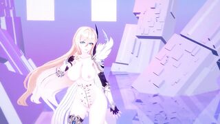 Durandal Honkai Impact 3rd Nude Dancing Hentai Thumbs Up Blonde Girl Big Boobs MMD 3D